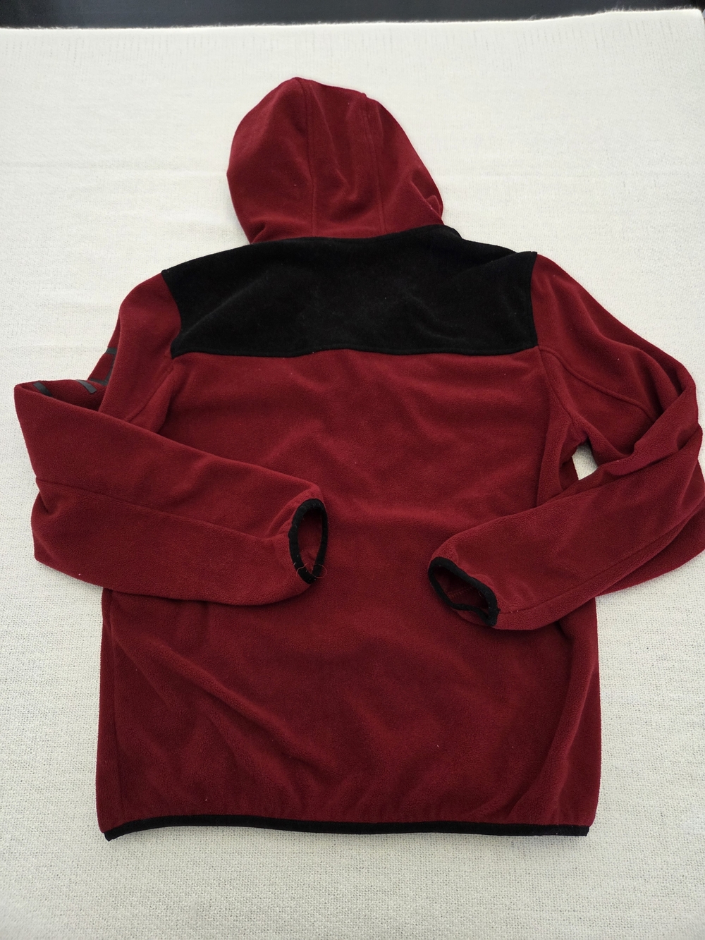 Tommy Hilfiger Maroon and Black Hooded Fleece Jacket - Picture 5 of 5